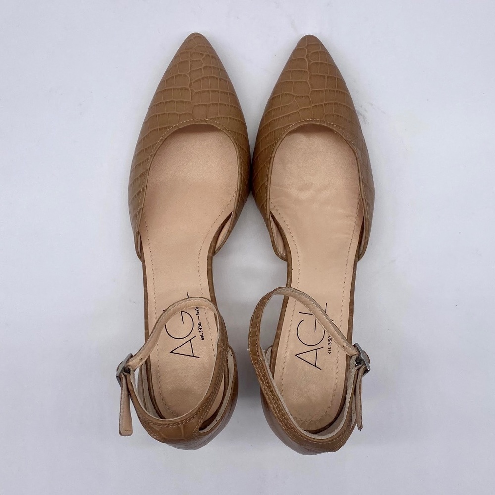 AGL D'orsay Ankle Strap Pump in Tan Croc - Picture 8 of 12